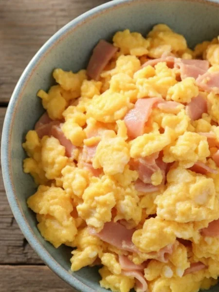 Receta de huevos revueltos con jamón York